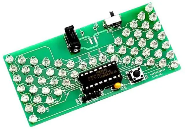 Alt view image 3 of 3 - LED Hourglass Learning Kit - STC Microcontroller DIY Soldering Project for Beginners, Simulated Sand Flow Electronics Education