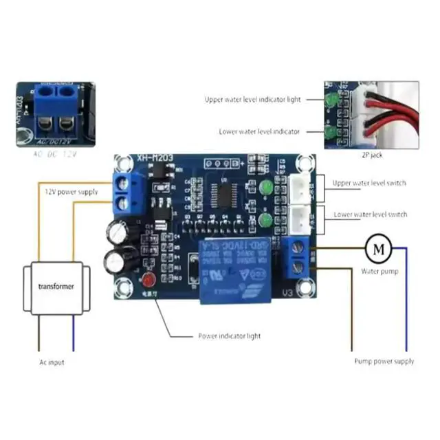 Alt view image 3 of 3 - XH-M203 water level controller automatic water level controller water level switch level water pump controller