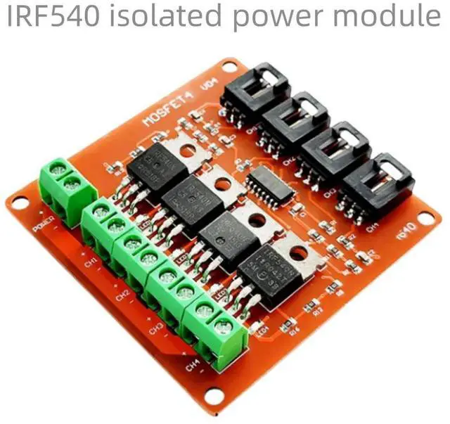 Main image of IRF540 isolated power module. Electronic building block 4-way switch/MOSFET switch module