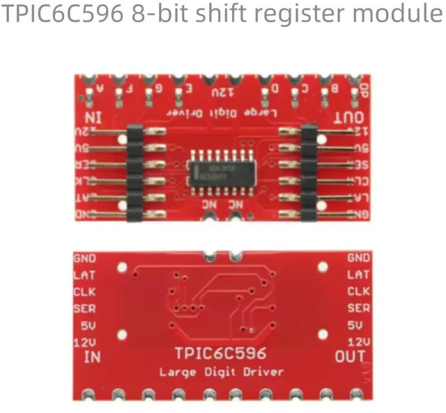 Main image of DC5V TPIC6C596 8-bit shift register 7-segment digital tube driver register module