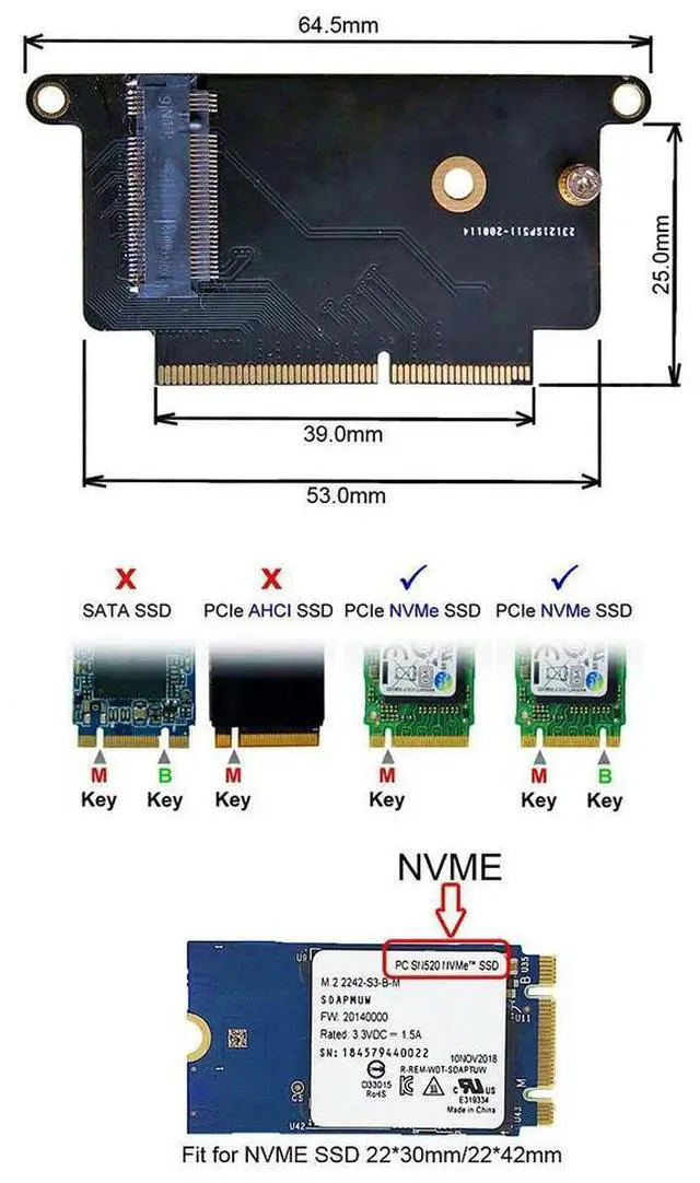 Main image of SSD Hard Disk Adapter Card M.2 NVME To For PRO A1708 SSD Hard Disk Adapter Card