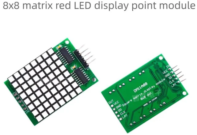 Main image of Square 8x8 matrix of red LED display points module, driven by 74hc595, 8*8 LED matrix display interface