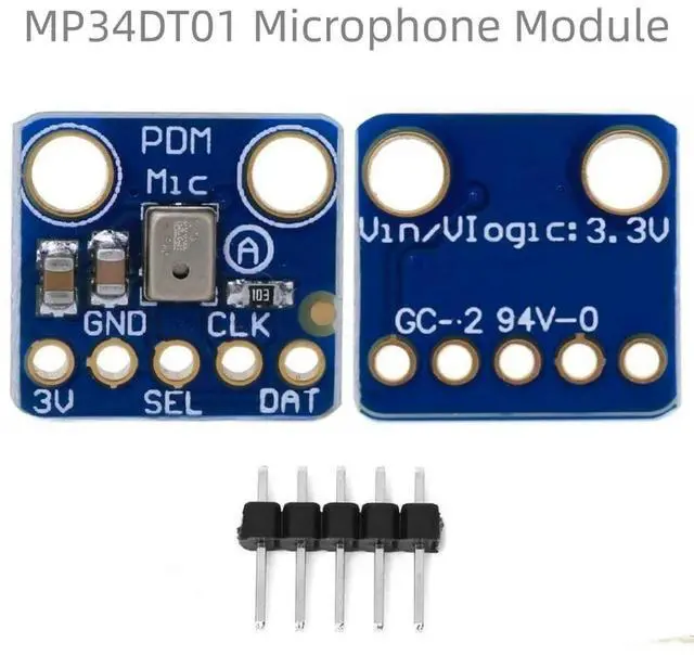 Main image of MP34DT01 High Sensitivity PDM MEMS Microphone Module. Simple Pulse Density Modulation Output (I²S interface, SNR 61dB)
