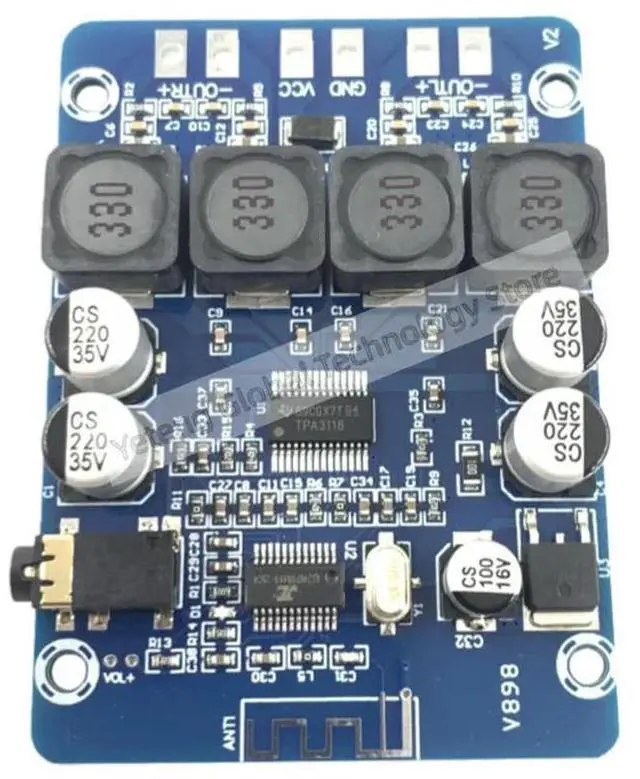 Alt view image 3 of 3 - XH-M314 M314 Ultra HD BT digital power amplifier board TPA3118 dual 45W audio amplifier module AUX decodes DC12-48V