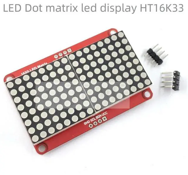 Main image of LED Dot matrix led display HT16K33 matrix 16x8(128 points) DC3.3-5V I2C interface Description