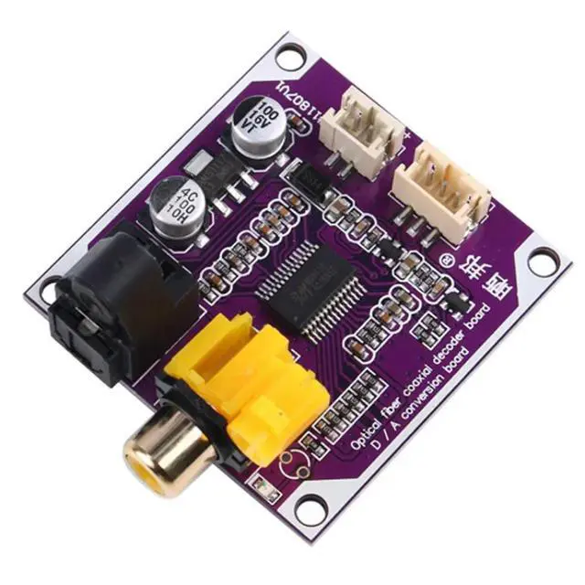 Alt view image 2 of 3 - DAC digital audio decoder 24-bit 192khz fiber coaxial digital signal input stereo output decoder board DC5-12V