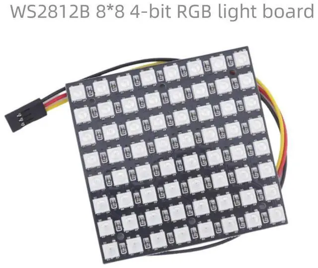 Main image of DC5V 64-bit RGB light board WS2812B full-color 8*8 iridolent dot matrix screen LED module development board