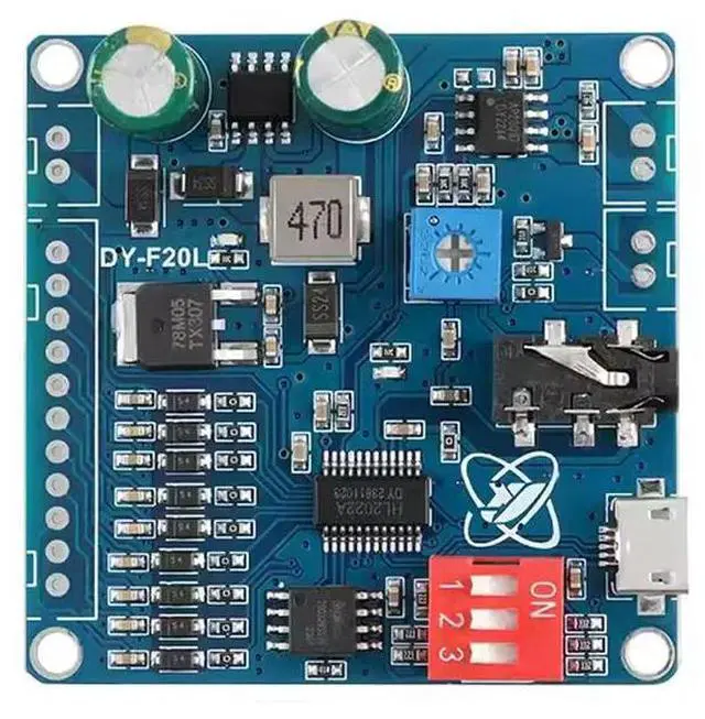 Alt view image 3 of 3 - DY-F20L 10W/20W power 9-way switch one-to-one MP3 player on-board flash voice player module
