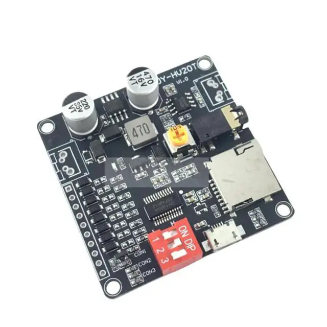 Alt view image 2 of 3 - The DY-HV20T voice playback module, MP3 decoding board, UART serial port control, IO trigger, USB download flash