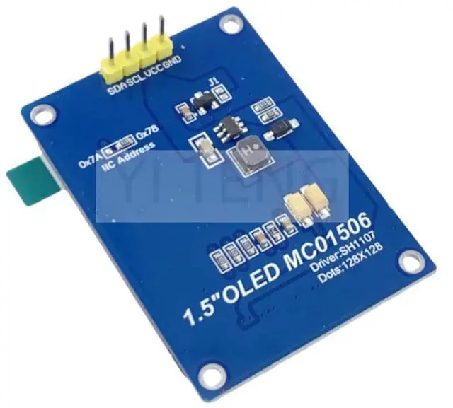 Alt view image 2 of 3 - 1 piece1.5 inch OLED module display SH1107 Driver chip 128*128 IIC I2C interface support UNO for 51 STM32 P22101 P22102