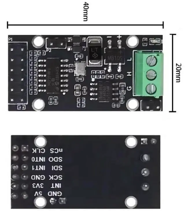 Main image of SPI to CANFD module: MCP2518FD module. ATA6560 . CAM bus module. Beyond MCP2515.