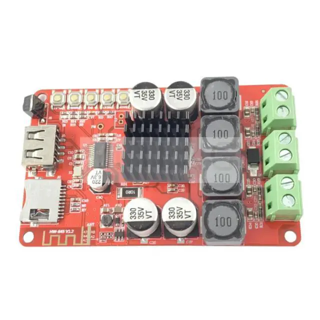 Alt view image 3 of 3 - TPA3116 2*50W dual channel BT stereo module U disk TF card decoding stereo power amplifier module with remote control DC8-26V