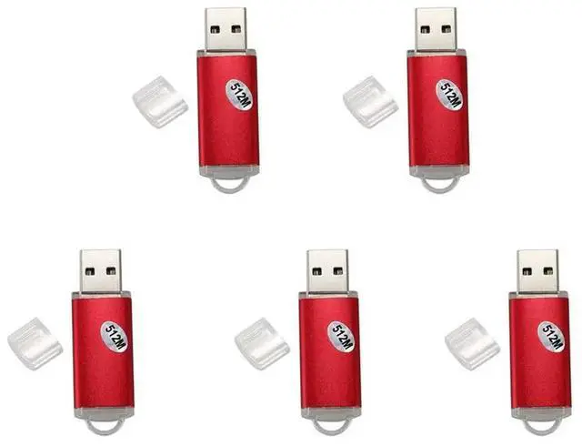 Main image of 5X USB 2.0 Flash Memory Stick Pen Drive Thumb Color:Red Capacity:512MB