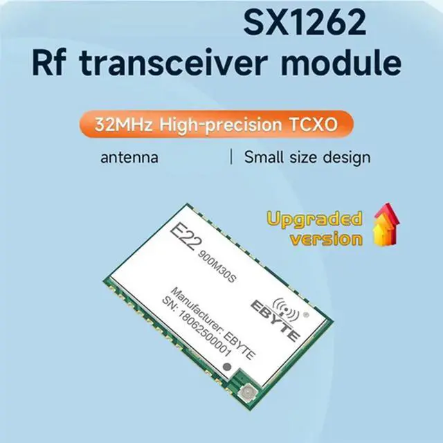 Alt view image 2 of 3 - EBYTE SX1262 Lora Module 32Mhz High-Precision TCXO 850-930Mhz 30Dbm 12Km SPI Interface E22-900M30S Low Power
