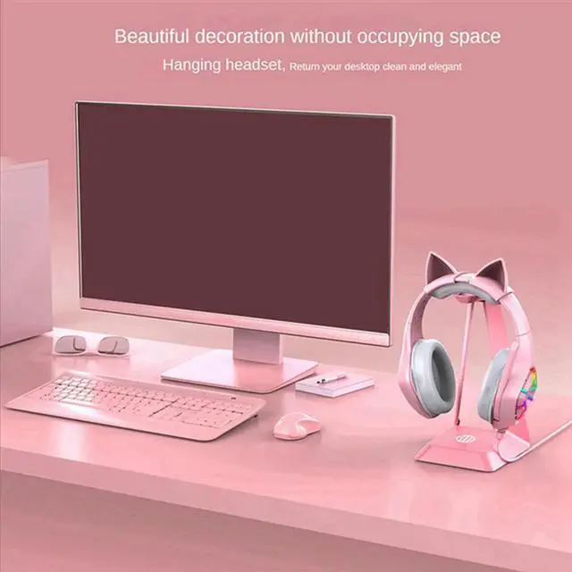 Main image of A57G-Headphone Stand Headset for All Headsets Gamers Gaming PC Accessories Desk Headphone Stand Holder Rack, Pink
