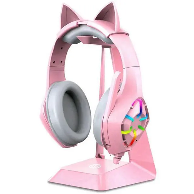 Alt view image 3 of 3 - A57G-Headphone Stand Headset for All Headsets Gamers Gaming PC Accessories Desk Headphone Stand Holder Rack, Pink