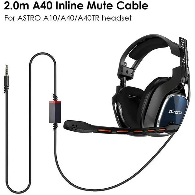 Alt view image 3 of 3 - 2X Headset Cable, 2.0M Inline Mute Cable Cord For Astro A10/A40 Gaming Headsets Ps4 Controller Headphone