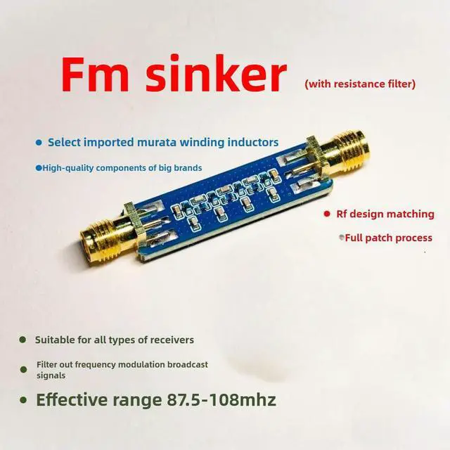 Alt view image 2 of 3 - FM notch filter 87.5-108MHz FM band bandstop filter passive module anti FM interference