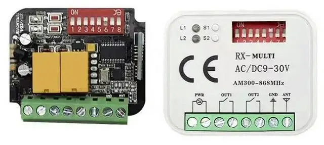 Alt view image 2 of 3 - 2X Garage Door Voice Remote Control Receiver 2 CH Controller Switch For Transmitter RX Multi Frequency 300-900Mhz