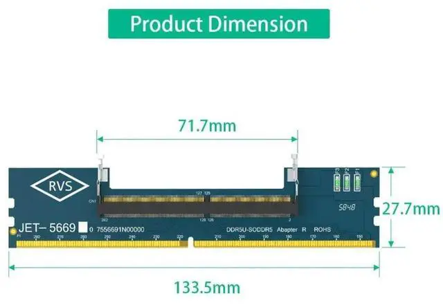 Main image of Professional Laptop DDR5 SO-DIMM To Desktop DIMM Memory Connector Adapter Desktop PC Memory Cards Converter Adaptor
