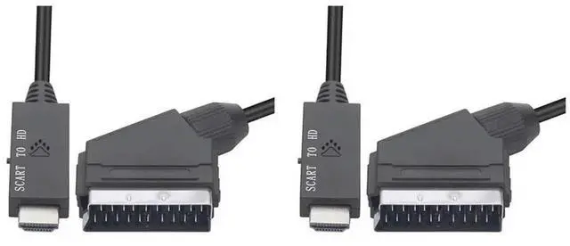 Main image of 2X HD 1080P Scart To -Compatible Adapter Scart Male To HD Female Audio Video Converter Adapter For HDTV/DVD/PC 1M