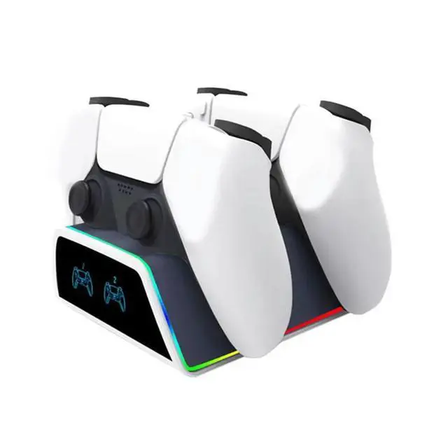 Alt view image 3 of 3 - For PS5 Controller Headset Holder Stand Gamepad Fast Charging Dock Station For 5 Controllers