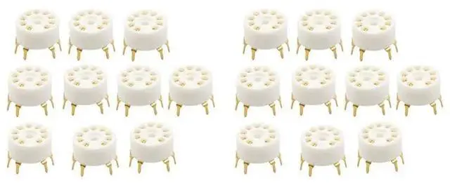 Main image of 20PCS PCB 9Pin B9A Vacuum Tube Socket Audio HIFI DIY Amps For 12AX7 12AU7 12AT7 ECC81 ECC82 ECC83 Golden-Plate