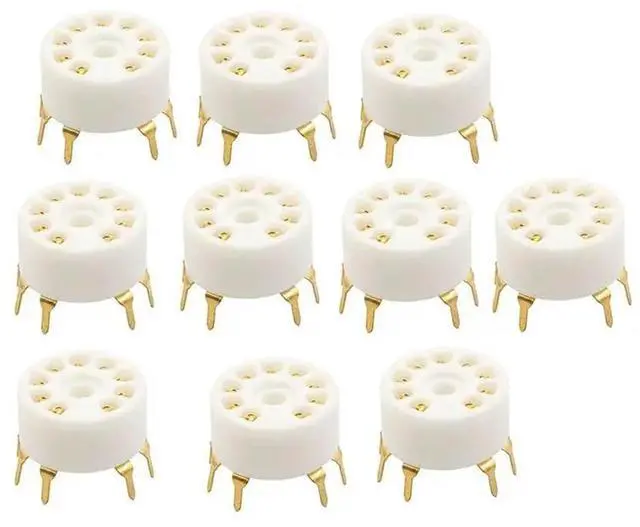 Alt view image 3 of 3 - 20PCS PCB 9Pin B9A Vacuum Tube Socket Audio HIFI DIY Amps For 12AX7 12AU7 12AT7 ECC81 ECC82 ECC83 Golden-Plate