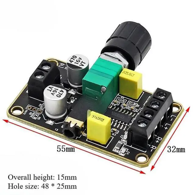 Alt view image 3 of 3 - D-class PAM8406 digital amplifier board DIY small speaker 5W+5W dual channel stereo 5V power amplification module