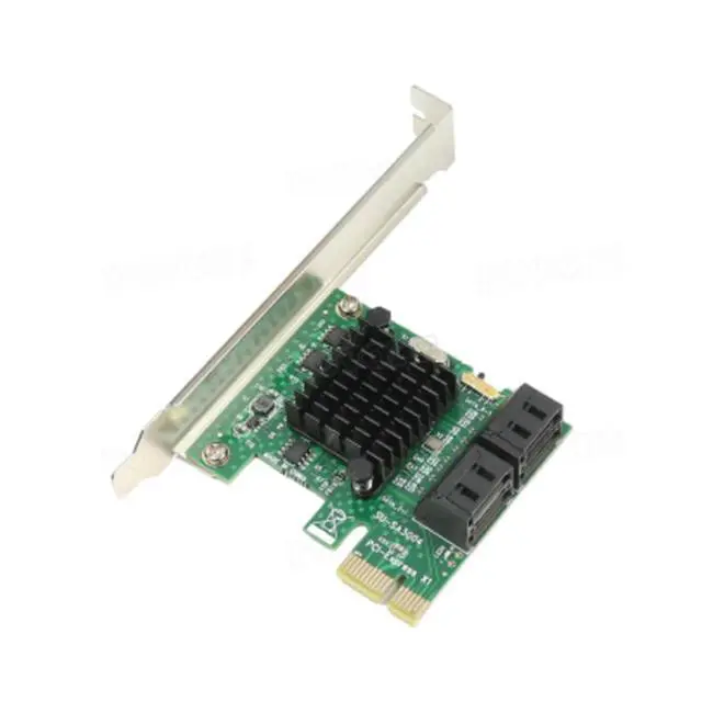Alt view image 2 of 3 - PCIE To SATA Expansion Card PCI Express X1 To 4 Ports SATA 3 3.0 III 6Gbps SSD Controller PCI-E SATA3 Adapter Board