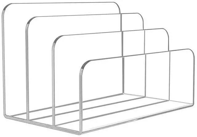 Main image of 3 Sections Clear Acrylic File Holder Desk Organizer Holder For Documents Letter Book