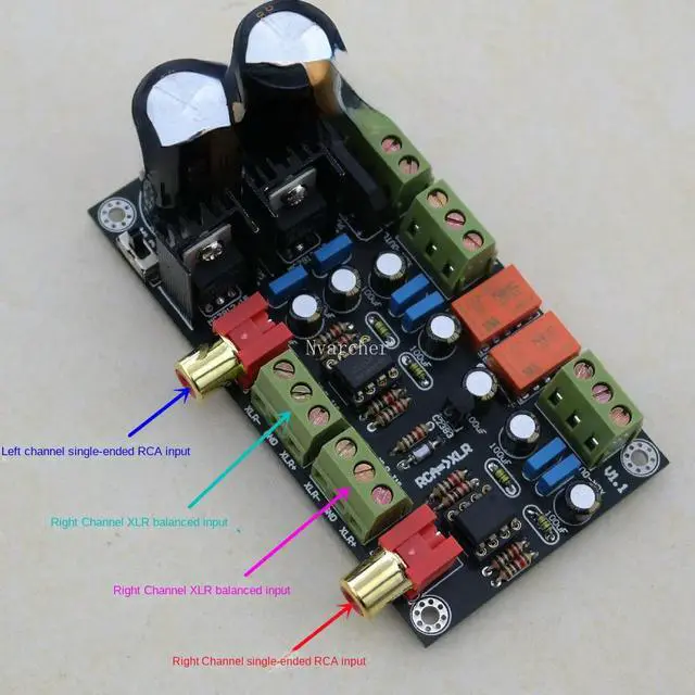 Alt view image 3 of 3 - RCA/XLR single-ended to balance circuit board RCA XLR with rectifier filter can be AC powered