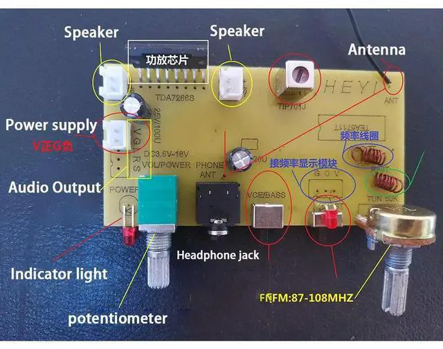 Main image of TDA7266 Radio Board High Sensitivity FM Stereo