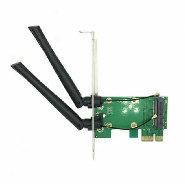 Alt view image 2 of 3 - 4X Card Mini PCI-E Express To PCI-E Adapter With 8 Antenna External For PC