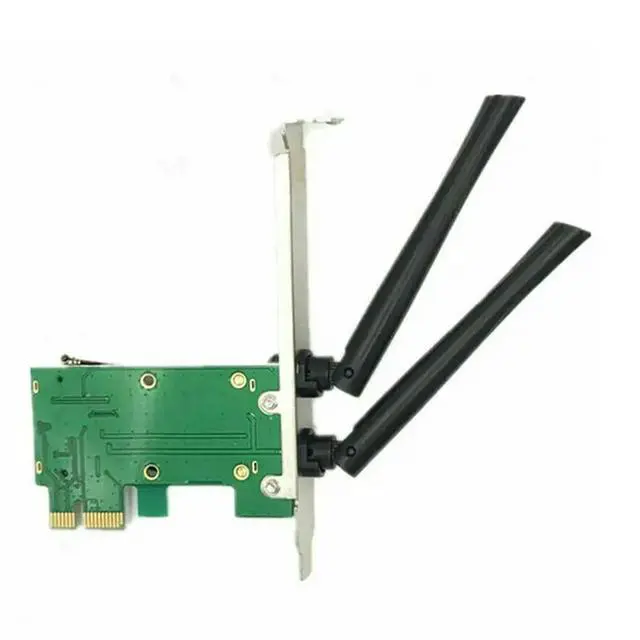 Alt view image 3 of 3 - 4X Card Mini PCI-E Express To PCI-E Adapter With 8 Antenna External For PC