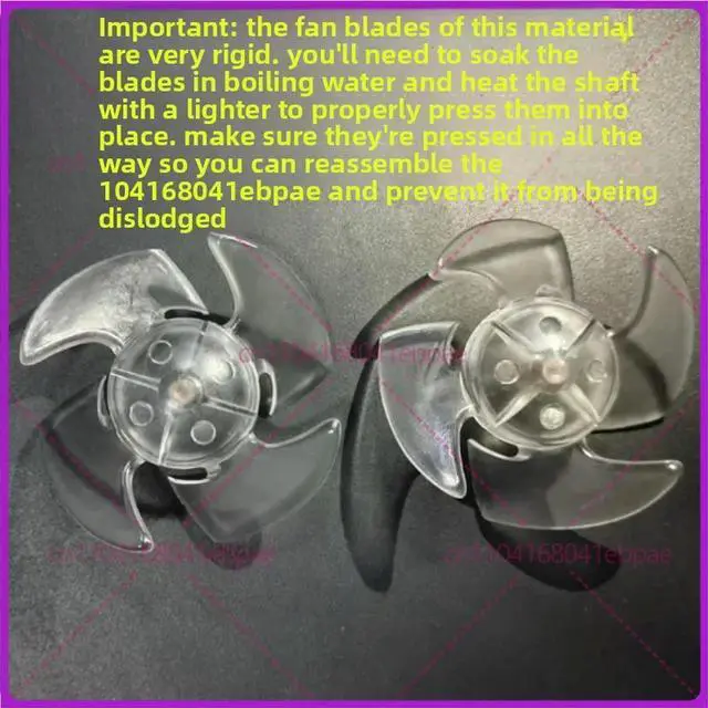 Alt view image 2 of 3 - 3pcs Suitable forFLYCO hair dryer fan blade diameter 59mm
