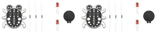 Main image of 2X Electronic Diy Kit Weevil Eye Beginner Learn To Solder Fun Kit Handmade Gift Fit For Student Experiment Black