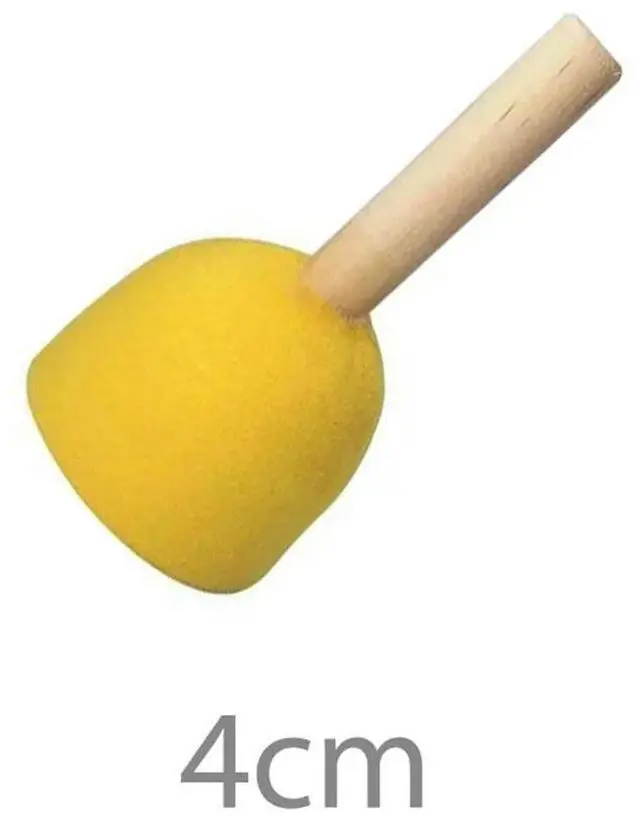 Alt view image 3 of 3 - 20Pcs Sponge Painting Brush Set Wooden Handle Drawing Brush for Graffiti Doodling DIY Art Craft Painting Accessories