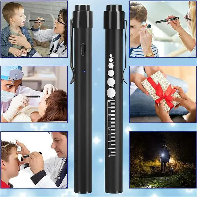Alt view image 3 of 3 - Pen Light With Pupil Gauge LED Penlights USB Rechargeable Penlight Gifts For Nurses Nursing Student