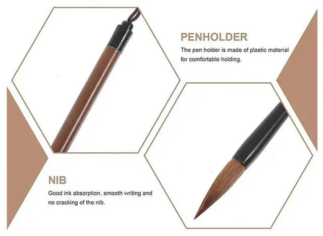 Alt view image 2 of 3 - 6Pcs Calligraphy Brush Brush Kanji Brush Chinese Writing Brush For Watercolor Ink Brushes Painting Drawing Brushes