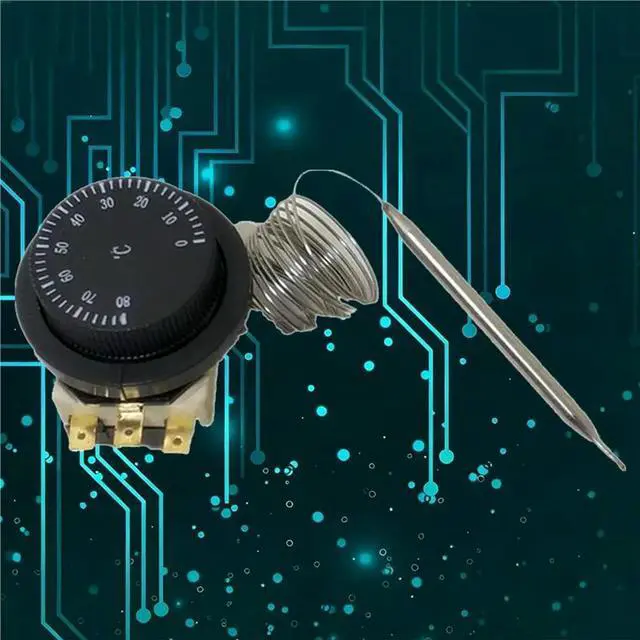 Alt view image 3 of 3 - Mechanical Temperature Controller Capillary Thermostat Adjustable 0-80 For Electric Oven