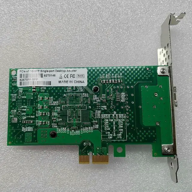 Alt view image 3 of 3 - 82575PF-SFP PCIe x1 1G SFP Single-port Desktop Adapter PCI-E X1 Gigabit Fiber Optic Network Card NIC