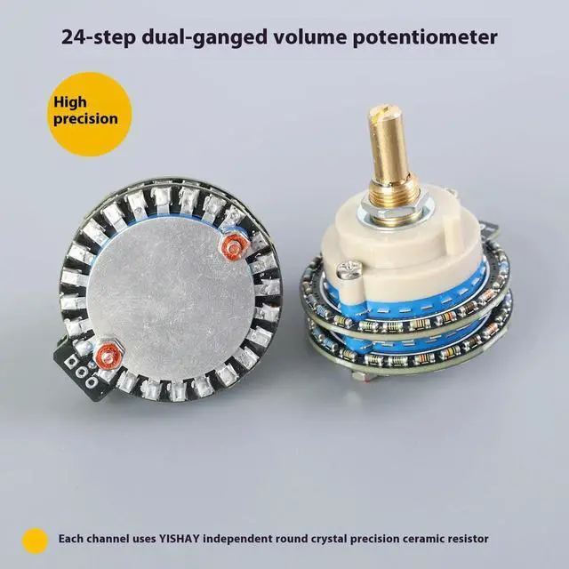Alt view image 2 of 3 - High precision 24 level 50K stepper dual channel volume knob potentiometer band potentiometer volume control