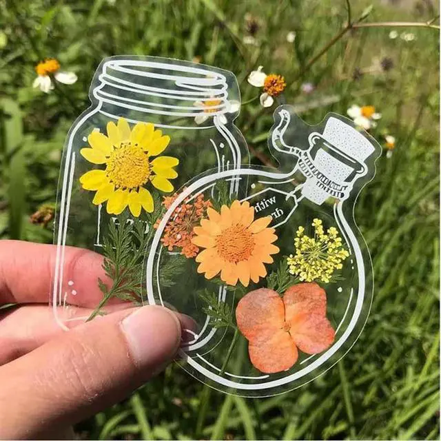Alt view image 3 of 3 - 120Pcs Transparent Dried Flower Bookmarks, Handmade DIY Pressed Flowers Bookmark, Clear Flower Page Clips Bookmarks Diy