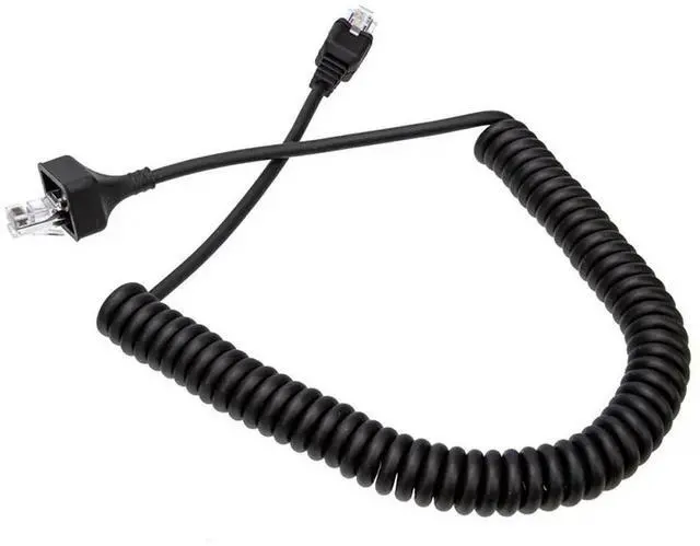 Main image of 8 Pin RJ-45 To RJ-45 Coiled Handheld Speaker Microphone Cable Walkie Talkie Replacement Lead For Kenwood KMC-30 KMC-32