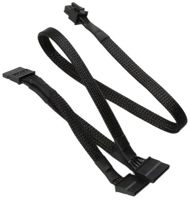 Alt view image 2 of 3 - For RM/RMX/Rmi/HX/Hxi/CX/CX-M/CS/CS-M Series Modular 6Pin To 3 SATA Straight SSD HDD Power Cable