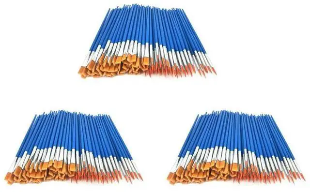 Main image of 360 Pcs Flat And Round Paint Brushes Set,Pointed Flat Nylon Hair Brushes For Acrylic Oil Watercolor Paint Party Painti