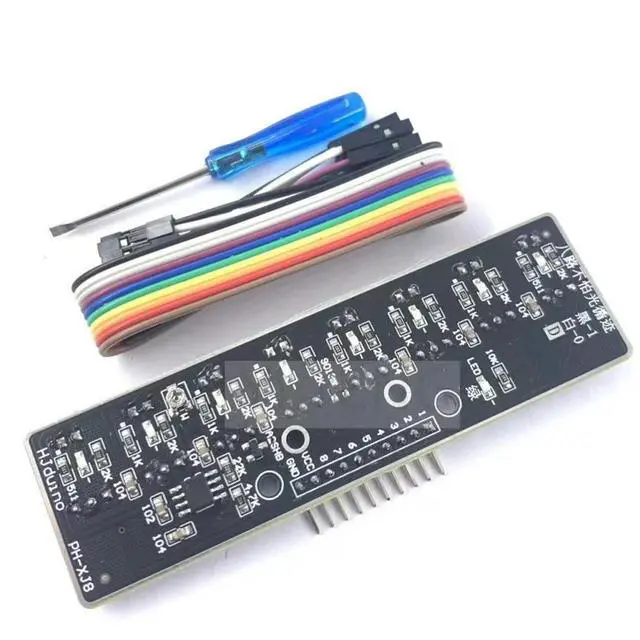 Alt view image 2 of 2 - Not afraid of light eight way infrared tracking sensor ligent car robot black and white line recognition patrol module