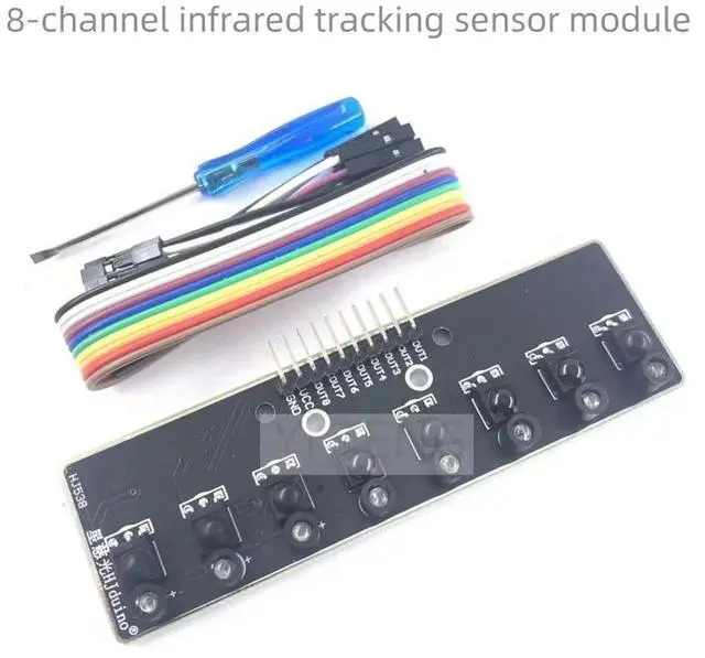 Main image of Not afraid of light eight way infrared tracking sensor ligent car robot black and white line recognition patrol module