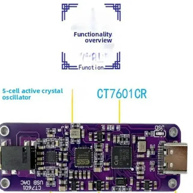 Alt view image 2 of 3 - Phone Tail HIFI Headphone Amplifier Type-C Digital DSD Hard Decoding DIY Headphone Adapter DAC Decoder